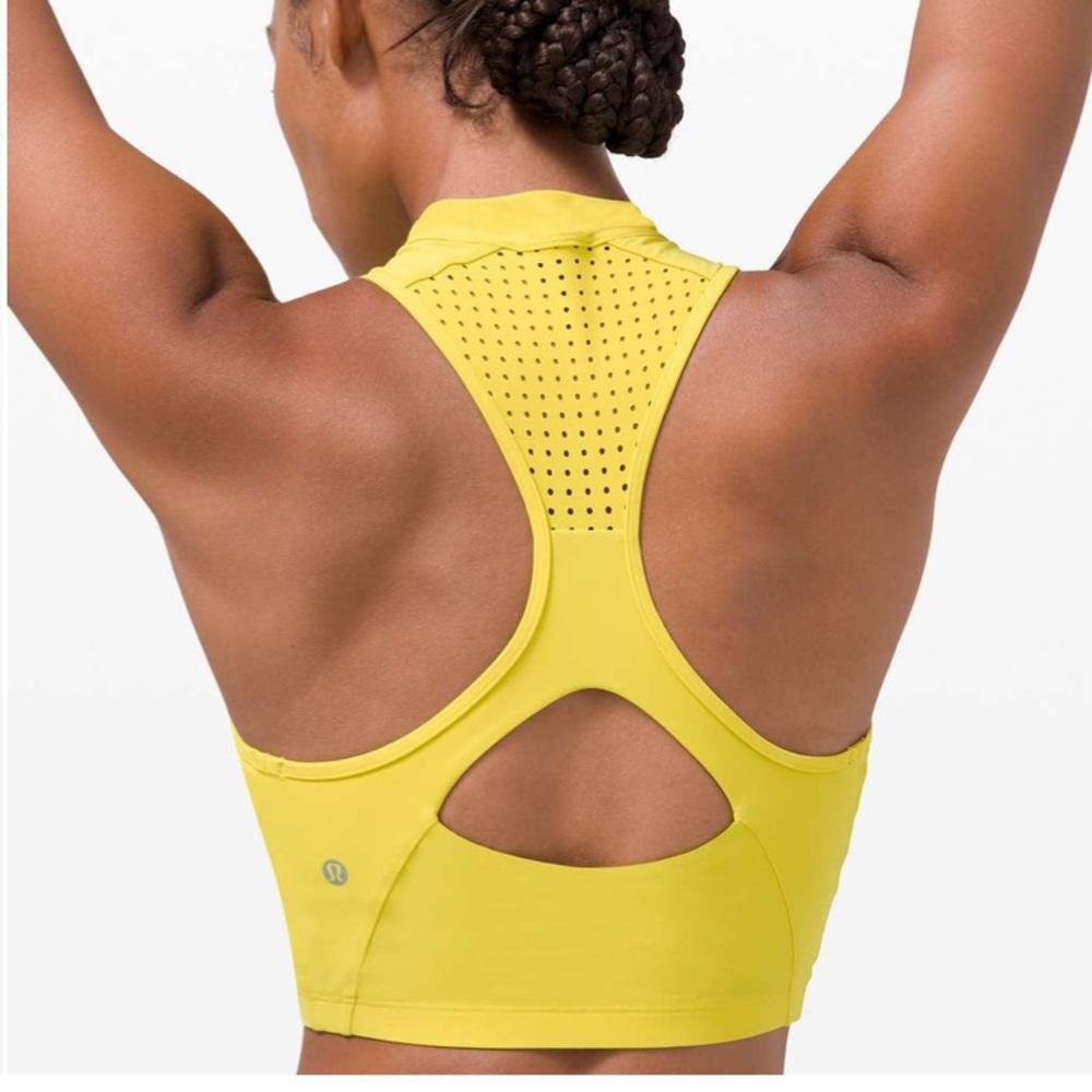 Lululemon High Neck Unleash Strength Sports Bra Medium Support crop top